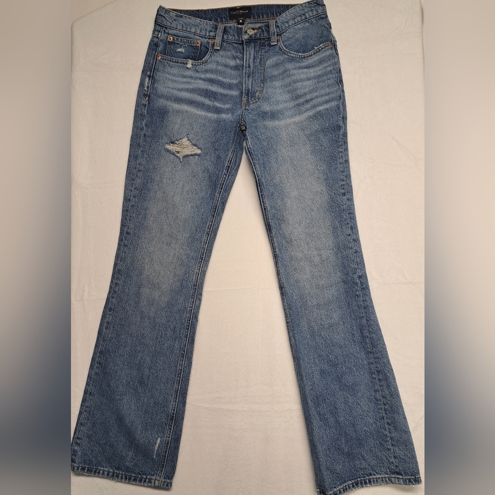 Lucky Brand Jeans Boyfriend Mid Rise Flare 2/26 R Zipper Fly Button Closure